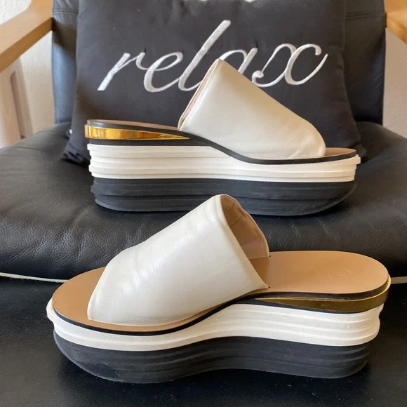 CHLOÉ Leather Platform Wedge Sandal - Picture 6 of 8